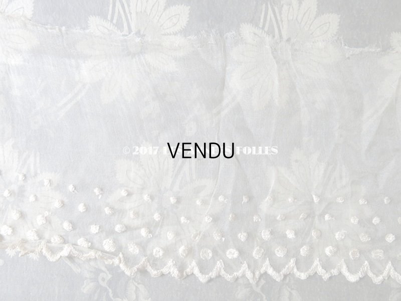 画像10: 19世紀 アンティーク シルク製 オーガンジーのレース 水玉 オフホワイト　2.4m
