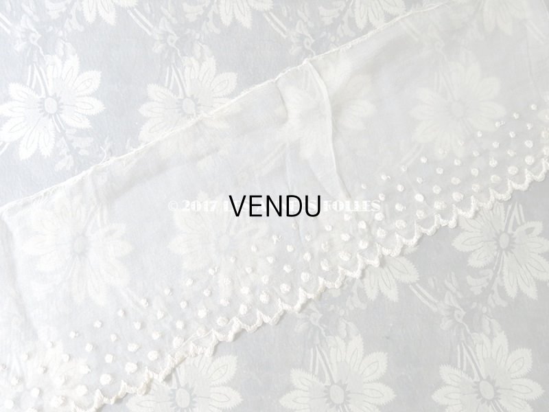 画像4: 19世紀 アンティーク シルク製 オーガンジーのレース 水玉 オフホワイト　2.4m