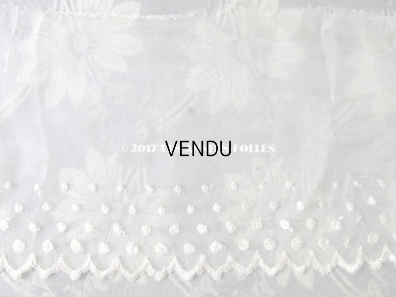 画像7: 19世紀 アンティーク シルク製 オーガンジーのレース 水玉 オフホワイト　2.4m