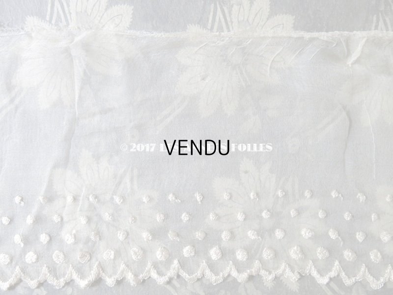画像8: 19世紀 アンティーク シルク製 オーガンジーのレース 水玉 オフホワイト　2.4m