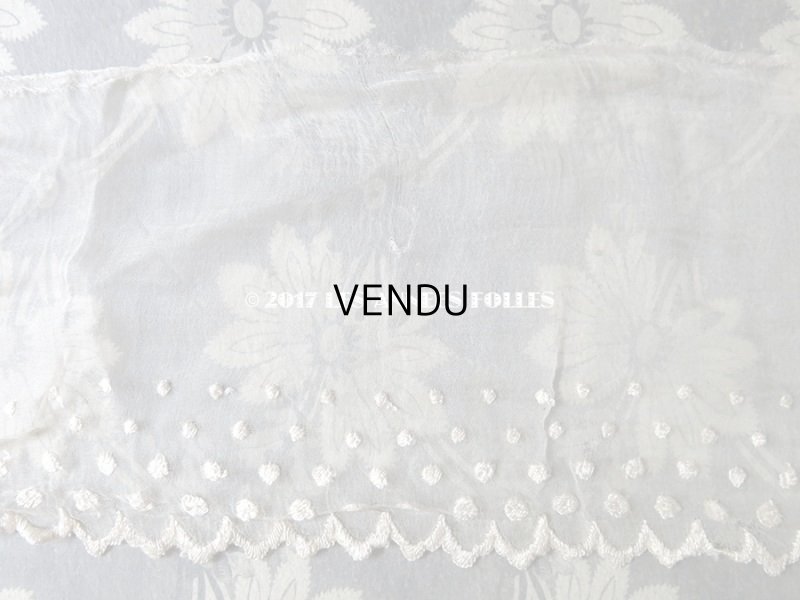 画像9: 19世紀 アンティーク シルク製 オーガンジーのレース 水玉 オフホワイト　2.4m