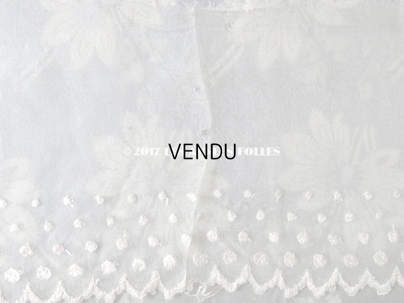 画像6: 19世紀 アンティーク シルク製 オーガンジーのレース 水玉 オフホワイト　2.4m
