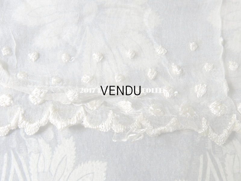 画像5: 19世紀 アンティーク シルク製 オーガンジーのレース 水玉 オフホワイト　2.4m