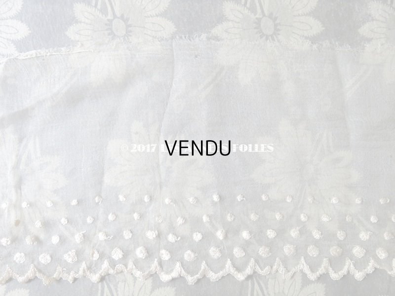 画像12: 19世紀 アンティーク シルク製 オーガンジーのレース 水玉 オフホワイト　2.4m