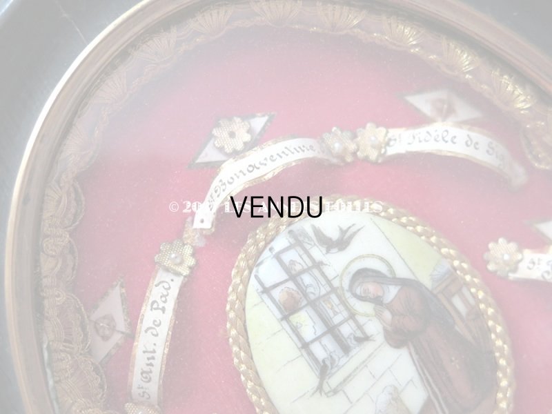 画像6: 19世紀 アンティーク ルリケール 聖遺物のガラスドーム 木製フレーム シーリングスタンプ