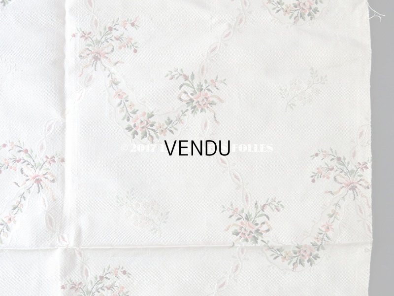 画像7: 18世紀 アンティーク シルク製 ファブリック 花とリボンのガーランド