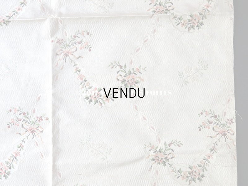 画像9: 18世紀 アンティーク シルク製 ファブリック 花とリボンのガーランド