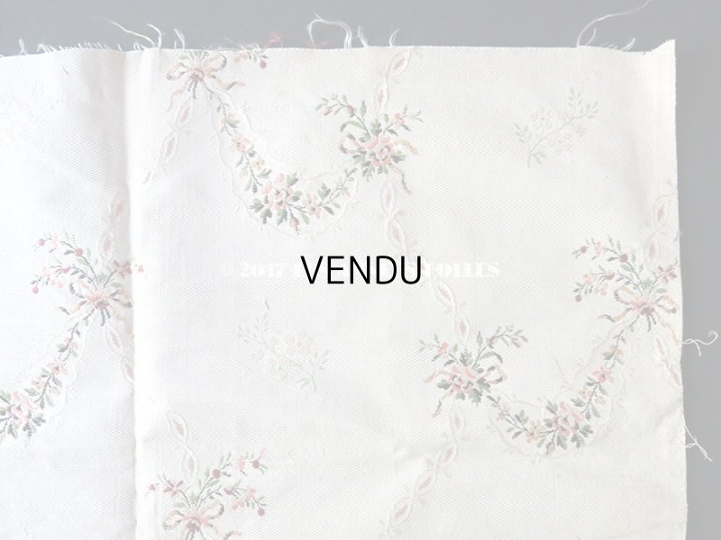 画像5: 18世紀 アンティーク シルク製 ファブリック 花とリボンのガーランド