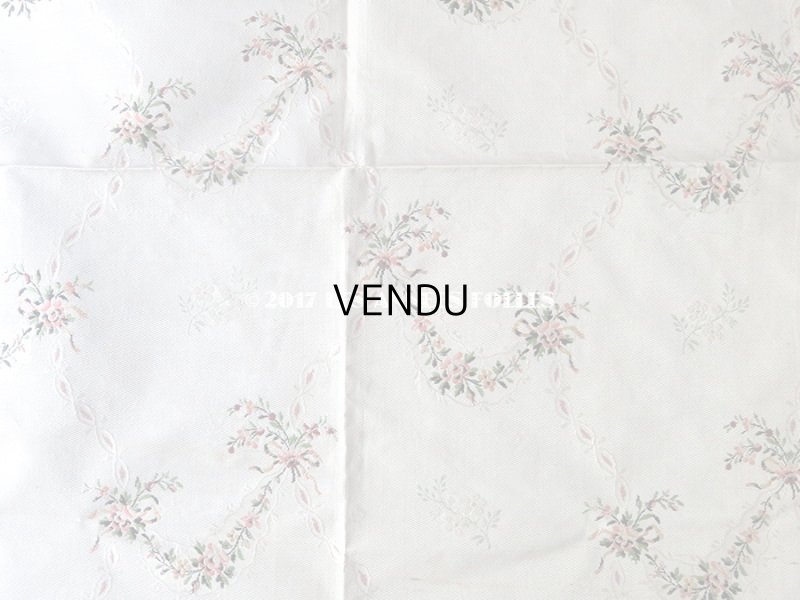 画像3: 18世紀 アンティーク シルク製 ファブリック 花とリボンのガーランド