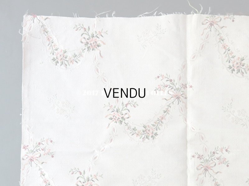 画像4: 18世紀 アンティーク シルク製 ファブリック 花とリボンのガーランド