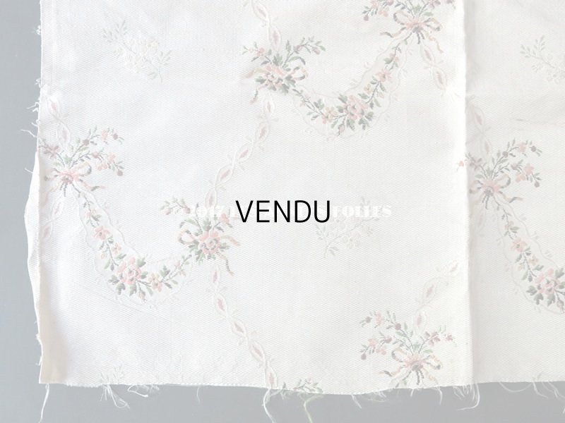 画像10: 18世紀 アンティーク シルク製 ファブリック 花とリボンのガーランド