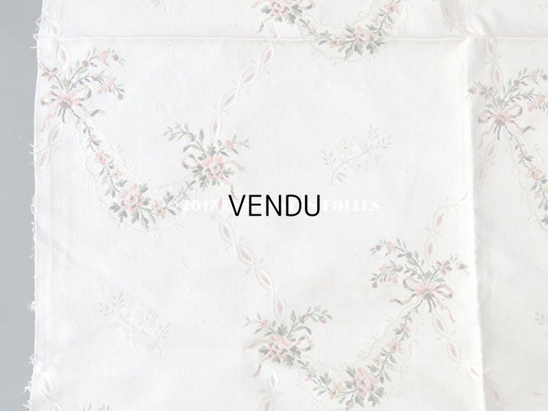 画像8: 18世紀 アンティーク シルク製 ファブリック 花とリボンのガーランド