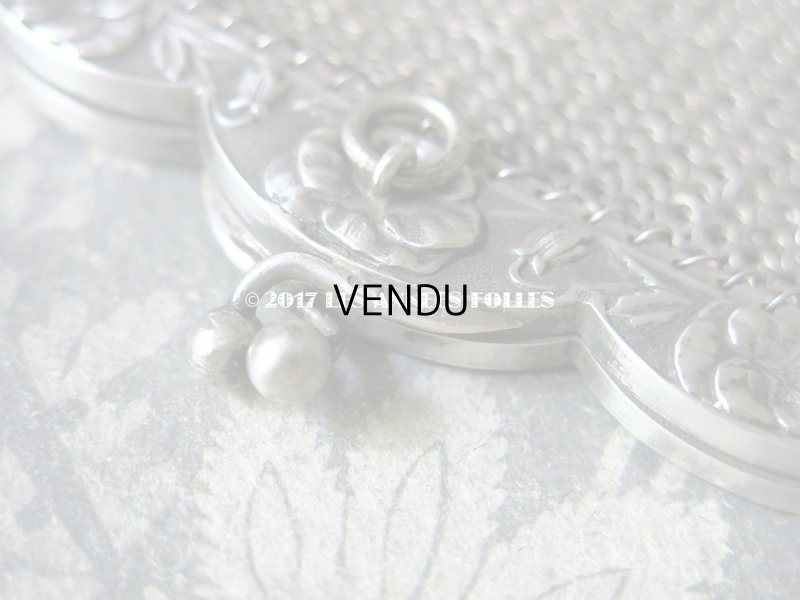 画像6: 1900年代 アンティーク シルバー製 パンジー柄 メタルメッシュの小さなバッグ