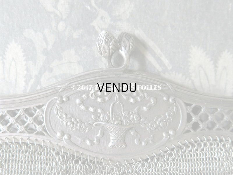 画像10: 1900年代 アンティーク シルバー製 メタルメッシュのバッグ 花かご&薔薇とリボンのガーランド  コインケース付