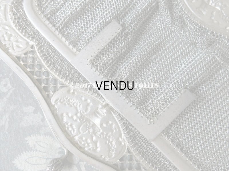 画像6: 1900年代 アンティーク シルバー製 メタルメッシュのバッグ 花かご&薔薇とリボンのガーランド  コインケース付