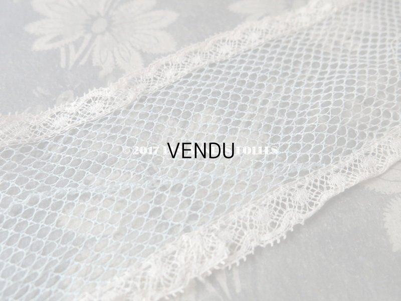 画像6: 1900年代 アンティーク 淡いブルーのチュールレース 