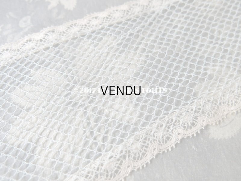 画像8: 1900年代 アンティーク 淡いブルーのチュールレース 