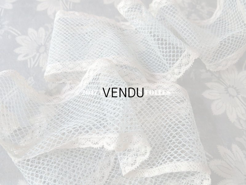 画像3: 1900年代 アンティーク 淡いブルーのチュールレース 