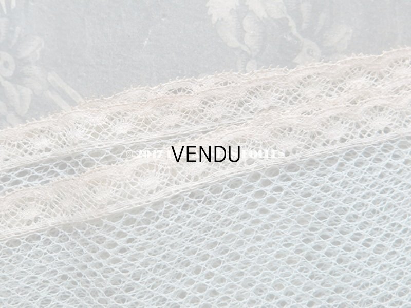 画像9: 1900年代 アンティーク 淡いブルーのチュールレース 