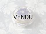 19世紀 アンティーク  パールの飾り付 ピルケース 青紫のエナメル＆花のガーランド