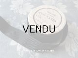 19世紀末 アンティーク シルク製 クレープリボン 1.5m CREPE DEUIL BORDS PERLES PATRON EXTRA