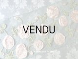 19世紀末 アンティーク ドレス用 幅広 レース 薔薇のリボン刺繍  1.75m 幅17〜20cm