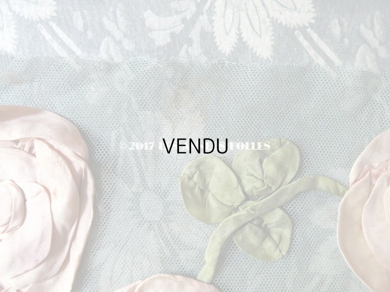 画像11: 19世紀末 アンティーク ドレス用 幅広 レース 薔薇のリボン刺繍  1.75m 幅17〜20cm