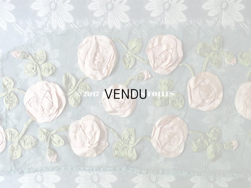 画像6: 19世紀末 アンティーク ドレス用 幅広 レース 薔薇のリボン刺繍  1.75m 幅17〜20cm