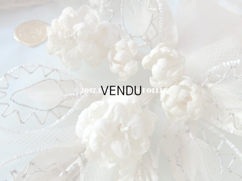 画像10: 未使用 1920年代 箱入り アンティーク 薔薇のワックスフラワーのヘッドリース  ウェディング 結婚式 ティアラ