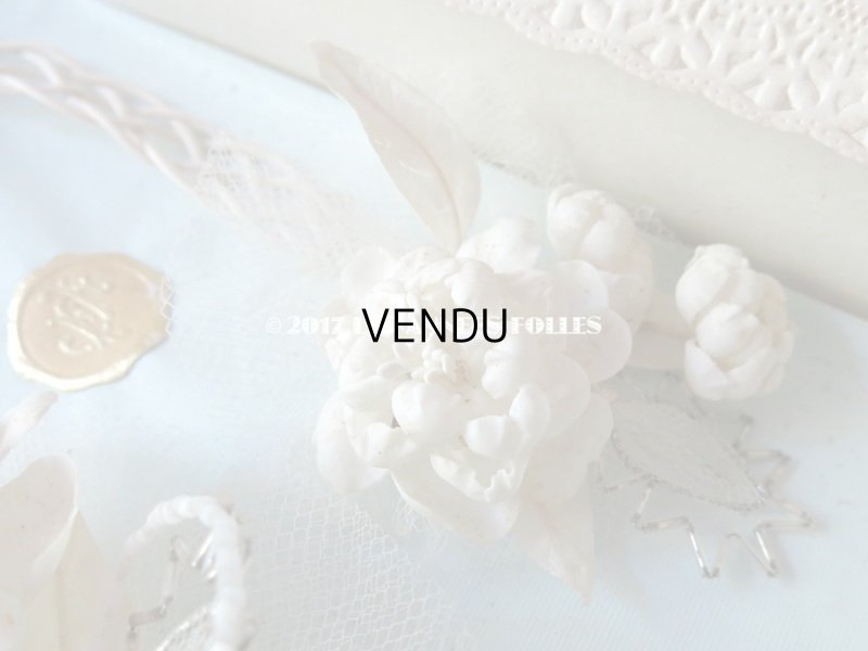 画像3: 未使用 1920年代 箱入り アンティーク 薔薇のワックスフラワーのヘッドリース  ウェディング 結婚式 ティアラ