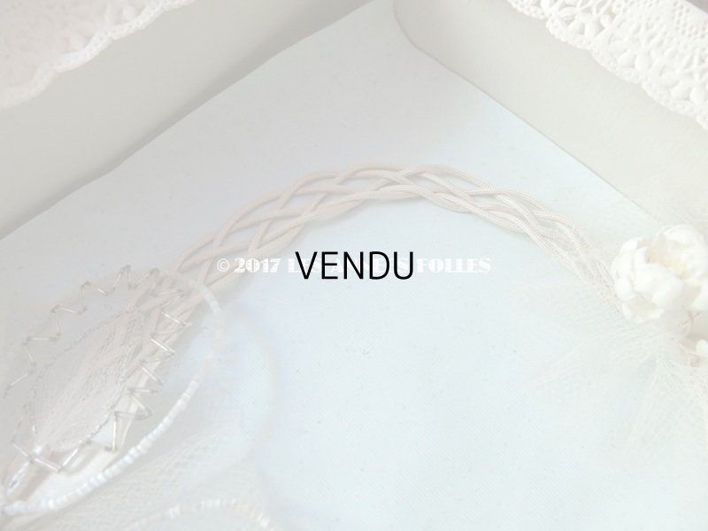 画像7: 未使用 1920年代 箱入り アンティーク 薔薇のワックスフラワーのヘッドリース  ウェディング 結婚式 ティアラ