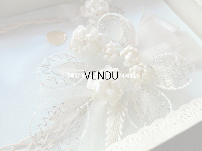 画像9: 未使用 1920年代 箱入り アンティーク 薔薇のワックスフラワーのヘッドリース  ウェディング 結婚式 ティアラ