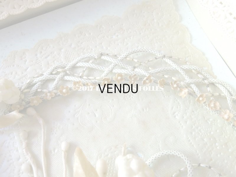 画像9: 未使用 1920年代 箱入り アンティーク 薔薇のワックスフラワーのヘッドリース & ブローチ2点のセット ウェディング 結婚式 ティアラ 20