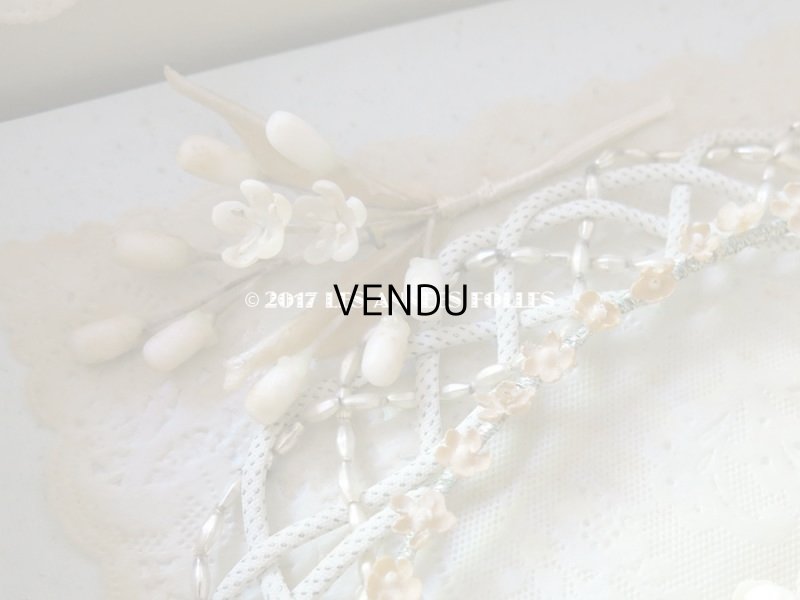 画像7: 未使用 1920年代 箱入り アンティーク 薔薇のワックスフラワーのヘッドリース & ブローチ2点のセット ウェディング 結婚式 ティアラ 20