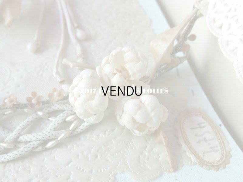 画像11: 未使用 1920年代 箱入り アンティーク 薔薇のワックスフラワーのヘッドリース & ブローチ2点のセット ウェディング 結婚式 ティアラ 20