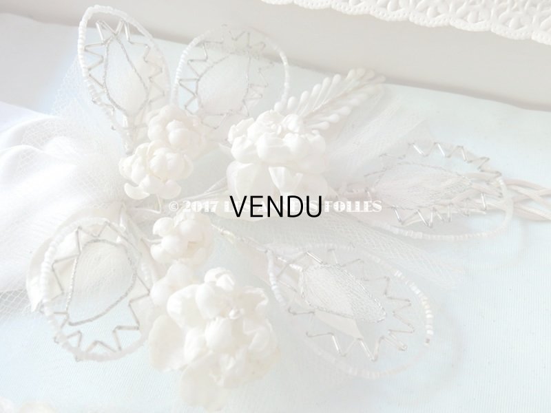 画像8: 未使用 1920年代 箱入り アンティーク 薔薇のワックスフラワーのヘッドリース  ウェディング 結婚式 ティアラ