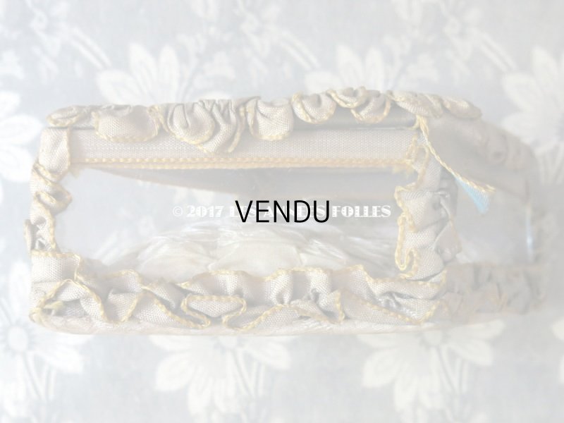 画像7: アンティーク ジュエリーボックス リボンワーク ライトグレーのクッション