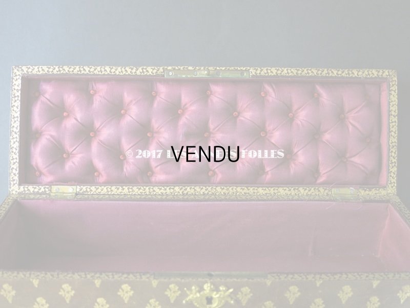 画像10: 19世紀 アンティーク 本革 天使＆薔薇模様 グローブボックス  