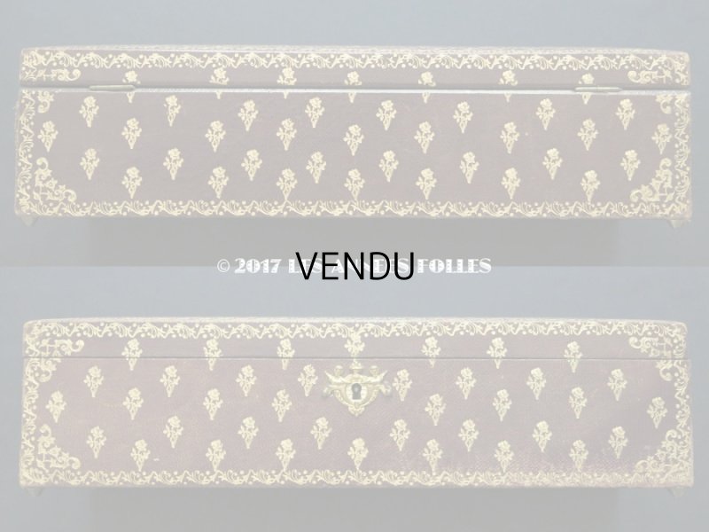 画像4: 19世紀 アンティーク 本革 天使＆薔薇模様 グローブボックス  