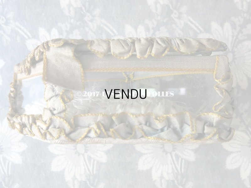 画像8: アンティーク ジュエリーボックス リボンワーク ライトグレーのクッション