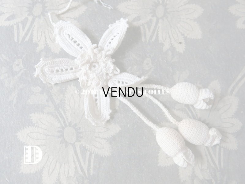画像10: 1920年代 アンティーク クロシェ編み 花のモチーフ 