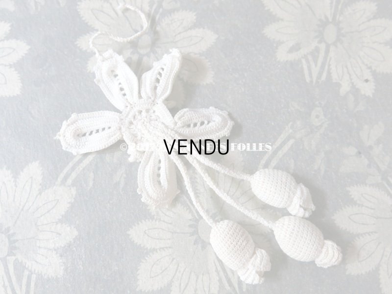 画像5: 1920年代 アンティーク クロシェ編み 花のモチーフ 