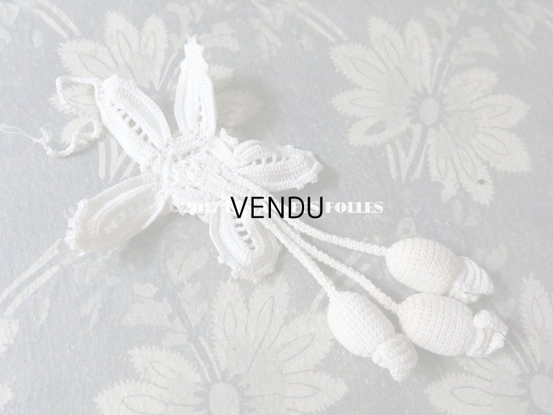画像12: 1920年代 アンティーク クロシェ編み 花のモチーフ 