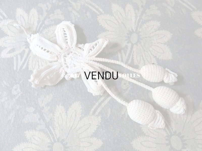 画像9: 1920年代 アンティーク クロシェ編み 花のモチーフ 