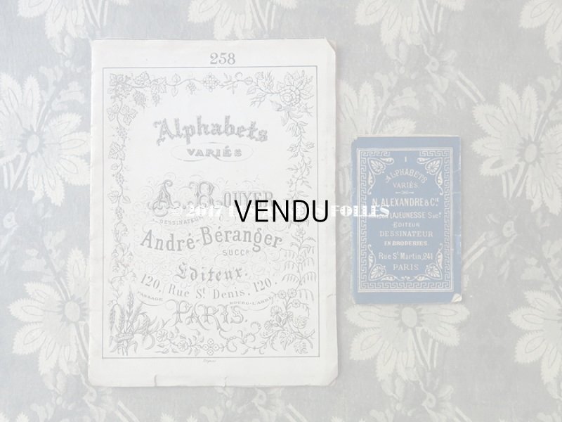 画像7: アンティーク とても小さな アルファベットの刺繍図案帳 ALPHABETS VARIES - N.ALEXANDRE&CIE -