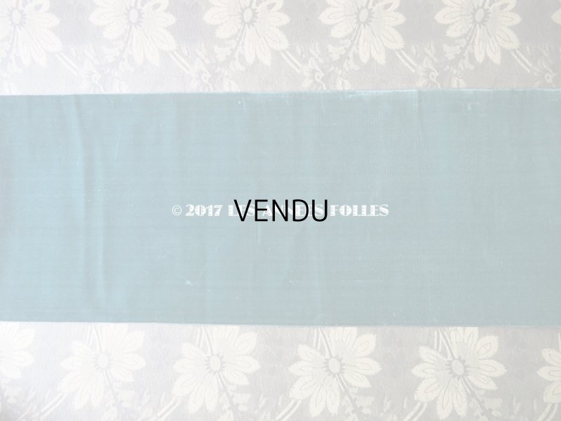 画像5: 19世紀末 アンティーク シルク製 幅広 ベルベットのリボン ブルーグリーン ダブルフェイス 1.9m 幅16cm