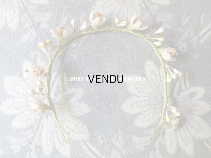 画像3: アンティーク ドール用 ワックスフラワーの小さなヘッドリース