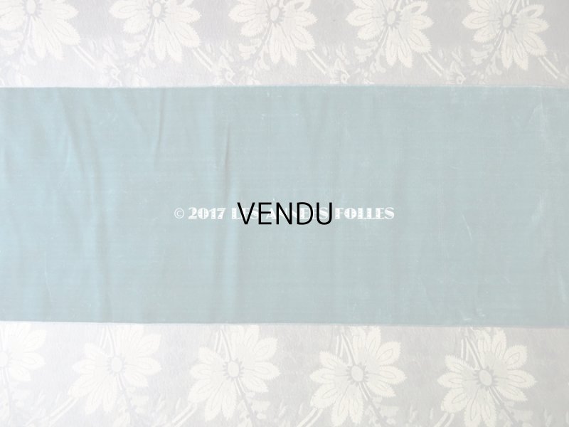 画像4: 19世紀末 アンティーク シルク製 幅広 ベルベットのリボン ブルーグリーン ダブルフェイス 1.9m 幅16cm