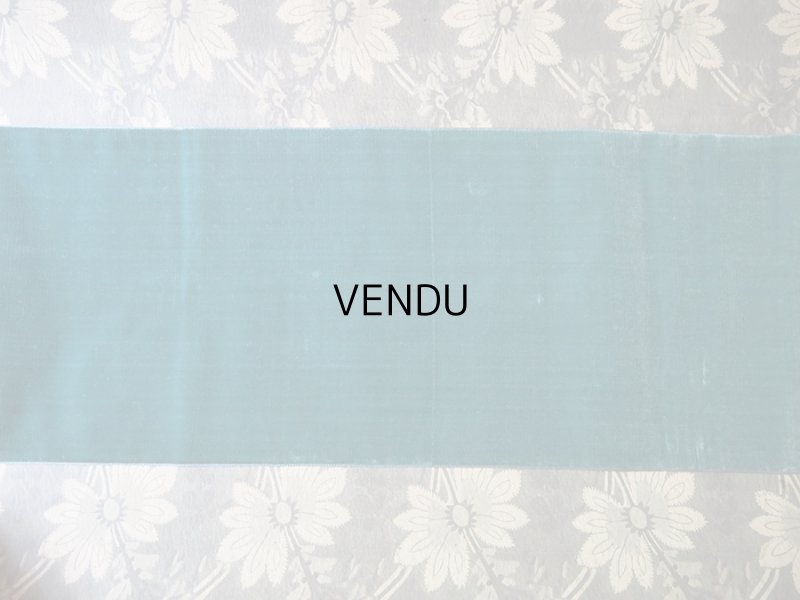 画像7: 19世紀末 アンティーク シルク製 幅広 ベルベットのリボン ブルーグリーン ダブルフェイス 1.9m 幅16cm