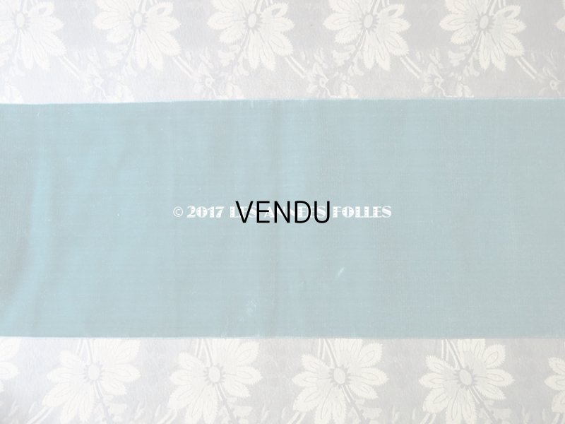 画像6: 19世紀末 アンティーク シルク製 幅広 ベルベットのリボン ブルーグリーン ダブルフェイス 1.9m 幅16cm